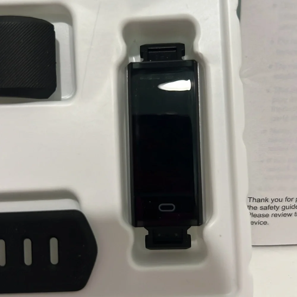Lintelek ID115Plus Fitness Tracker, Purple + Black Bands, Heart Rate Tracker +